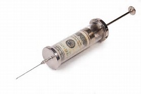 Picture of a syringe commonly used in back surgery